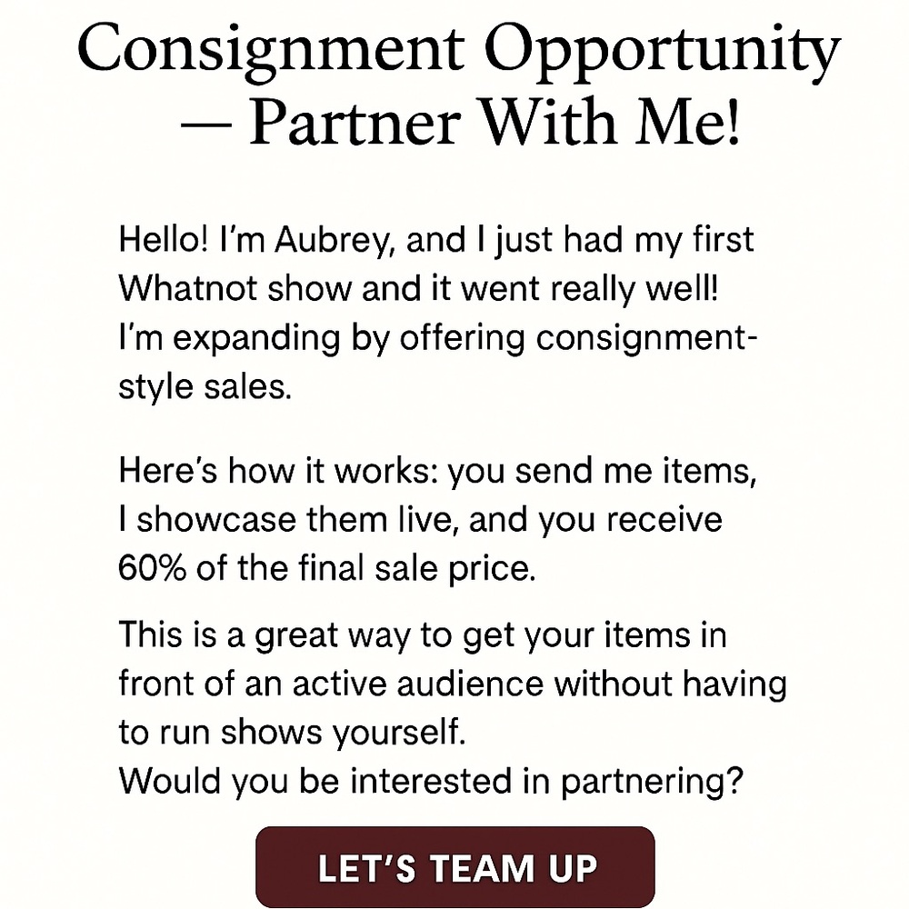 Consignment Sales Partnership Opportunity!